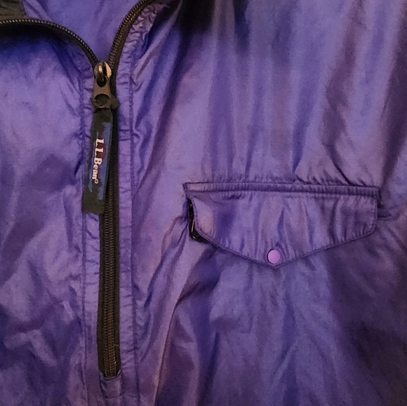 Llbean Pullover Vintage Windbreaker Purple  Quarter Zip Outdoors Active Size L - Picture 5 of 9